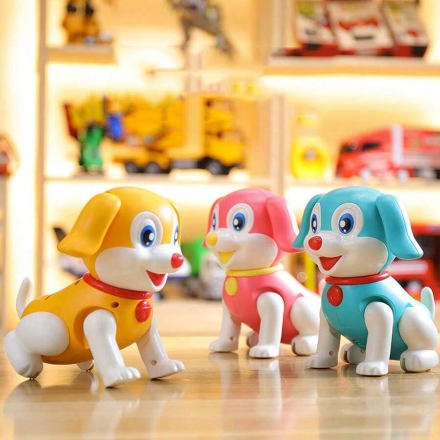 1pc Cartoon Electric Toy Dog With Sound And Walk Functions, Intelligent Robot Toy - Blue - View 1