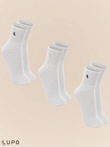 LUPO Kit com 3 Pares de Meias Cano Médio Feminino Lupo Sport em Algodão