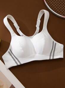 WINGSLOVE 反光条纹运动文胸 高强度加厚无钢圈 - 白色 - 查看 8