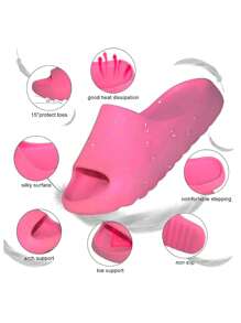 New Flip Flops Slippers Fashion Sandals EVA With Thick Platform 4 Cm XL Non-Slip Sole For Women And Men Soft Flip Flops Quick Dry - Hot Pink - View 2