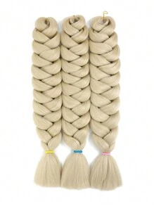 Tóc nối bện sẵn 40 inch, đóng gói đơn, sợi tổng hợp chịu nhiệt độ thấp, tóc bện móc nhiều màu sắc chuyên nghiệp bằng sợi tổng hợp, phù hợp cho phụ nữ và trẻ em sử dụng hàng ngày, lễ hội và cosplay, chất liệu mềm mại như lông dê, có thể tạo kiểu bằng nhiệt, 165g/gói, tóc nối bện, thích hợp cho Halloween, Năm mới, lễ hội hóa trang, lễ hội âm nhạc và quà Giáng sinh. - Màu be - Xem 10