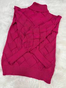 Women Sweaters - 玫瑰紅 - 查看 1