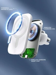 15w Car Wireless Charger Compatible With Iphone 12/13/14/15 Series For Fast Charging - White - View 7