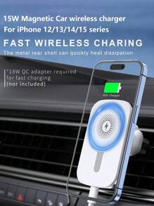 15w Car Wireless Charger Compatible With Iphone 12/13/14/15 Series For Fast Charging - White - View 4