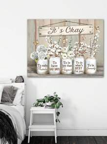 1 cái Hoa Hình ảnh tranh sơn dầu In , Truyền cảm hứng Áp phích Bức tranh , Loại bướm Và Trắng Hoa Treo tranh , tranh sơn dầu Bức tranh Đồ trang trí Đối với Phòng ngủ , Văn phòng , Phòng tắm , Creative Qủa tặng Không có Khung , Nhà  Đồ trang trí - trắng - Xem 4