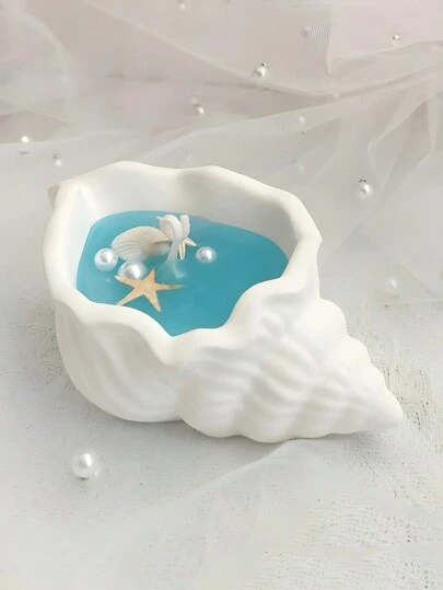 3d Mirror Sea Shell Shaped Silicone Mold For Candle Holder And Aromatherapy Soap Making, Home Decoration