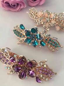 1 Peça Decoração De Arco Com Strass Clipe Francês Para Casual Diário Passeio Vestir/Colorido - Multicolorido - Visão 1