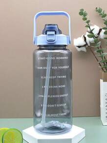 1入組750ml 2L大容量PC水瓶，運動健身攜帶吸管杯，適用於家庭和戶外旅行 - 藍色 - 查看 1