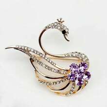 1 Stück Damen Legierung Anti-Lose Schöne Schwan Form Strass Brosche für Partykleid Accessoires Pin für Kleidung Tasche Charm Schule Büro Accessoires Hemden Jacke Schmuck Halloween Kleidung Pin Lustig Süß Lehrer Geschenke Halloween Accessoires Lehrertag Kostüm Accessoires Taschencharms