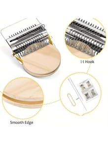 1套小型編織機,編織工具,補織機,diy紡織工具,織布機,用於牛仔布衣服的縫補工具 - 彩色 - 查看 5