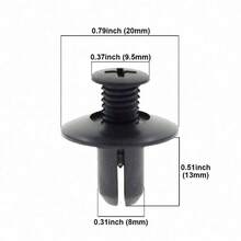 100 Pcs 8mm Car Retainer Clips Screw Plastic Fasteners Set Automotive Trim Panel Push Pin Clip Auto Body Bumper Fender Rivet Kit For Trucks & Motorcycles (Black) - matte black - View 2