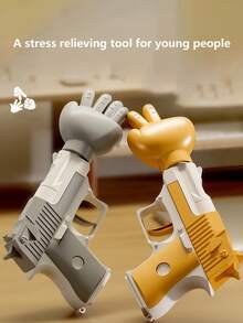 Rock Paper Scissors Toy Gun Board Game Set For Desktop, Stress Relief, Novelty And Creative, Suitable For Multiplayer Party Games - Gold - View 4