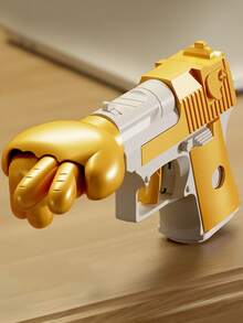 Rock Paper Scissors Toy Gun Board Game Set For Desktop, Stress Relief, Novelty And Creative, Suitable For Multiplayer Party Games - Gold - View 3