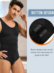 1 Bộ Body Định Hình Cơ Thể Chất Liệu Nylon Liền Mạch Cho Nam Cho Bốn Mùa, Thích Hợp Cho Thể Thao Ngoài Trời - màu đen - Xem 4