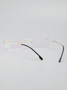 1pc Rimless Titanium Lightweight Non-Prescription Glasses, Screwless Hinge, Bendable Temple Suitable For Cosplay, Teachers, Lawyers Clear Glasses Accessories Glasses Accessories For Women - Clear - View 7