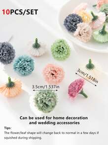 10支/50支混色迷你仿真雏菊、丝绸康乃馨，秋季装饰，花瓶填充物，适用于家居新年装饰、户外花园婚礼花束、客厅DIY糖果盒花环、人造植物及其他家居用品、情人节、生日礼物、毕业礼物、秋季装饰 - 康乃馨混色 - 查看 2