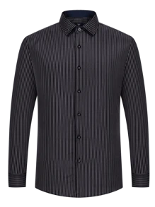 Men Shirts - 黑與白 - 查看 1