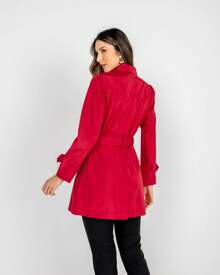 TRENCH COAT SOBRETUDO GOLA FINA VERMELHO