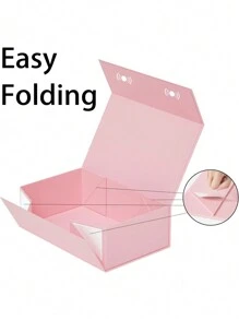 1 hộp gấp đóng từ tính để đóng gói quà tặng, thích hợp cho ngày lễ tình nhân, sinh nhật, ngày của mẹ, các hoạt động lễ hội trở lại trường ngày lễ tình nhân - Hồng - Xem 4