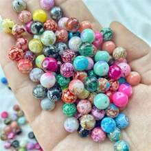 1 Gói Của ngẫu nhiên Phối màu 100 Miếng 6-8mm Nhiều màu Sáng Ngôi sao Hạt thủy tinh , Bắt chước Gốm sứ Thủ công Hạt , DIY Vòng tay Dây chuyền Phụ kiện - Nhiều màu - Xem 2