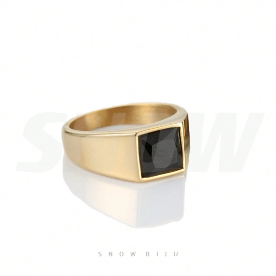 Men's Single Ring - màu đen - Xem 1