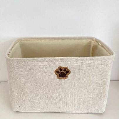 1pc Multifunctional Cartoon Dog Paw Storage Basket, M & L Sizes Available, Suitable For Indoor Home Pet Snack, Toy Storage And Laundry Basket