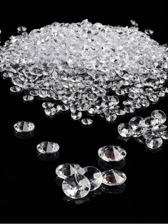 200pcs Clear 10mm Fake Plastic Rhinestones For Vase Fillers Table Scatters, Acrylic Crystals Rhinestone Gems Beads For Craft Decoration Wedding Table Scattering Birthday Decor Valentine's Day Decoration, Back To School Valentine Day