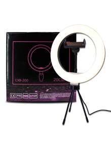 Aro de Luz 8" con tripie Aro para Selfies Lampara aro para Celular - Blanco y Negro - Ver 1