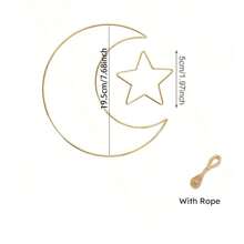 2入組/包星月形夢網掛飾,適用於開齋節和宰牲節,帶繩索 - 金色 - 查看 3