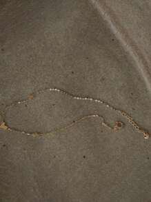 GAGAFEEL 1入迷你可愛S925純銀鍍14K金光澤愛心腳鏈，適用於日常佩戴或做為禮品