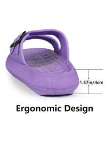 WOMEN'S FASHION FLIP FLOPS, MEN'S UNISEX EVA SANDALS With Thick Platform Non-Slip Sole Unisex SLIPPER, Adjustable Clasp Quick Drying. - Purple - View 5