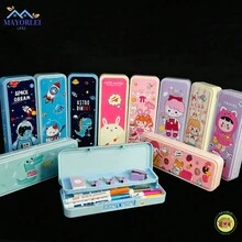 CARTUCHERA CON CONTRASEÑA, Caja De Papelería De Doble Capa Multifuncional Para Estudiantes De Primaria, secundaria o universidad, estuché de lápices de doble capa