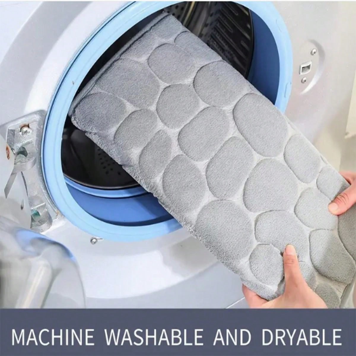 1pc Pebble Shaped Memory Foam QuickDry Bathroom Shower Kitchen