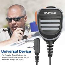 Baofeng 780 Microphone Haut-parleur À Main Imperméable À L'eau Pour Talkie-walkie À Deux Voies, Microphone D'épaule À Distance Pour Radio Frs Gmrs Uv-5r Bf-f8hp Uv-5rx3 Uv-5r+, Uv-5x, Bf-888s, Uv-s9plus, Uv-82