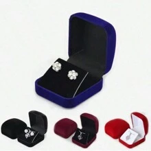 耳釘收納盒/掛墜組織盒,高級絨面小項鍊珠寶展示禮品包裝盒 - 首飾盒 - 查看 6