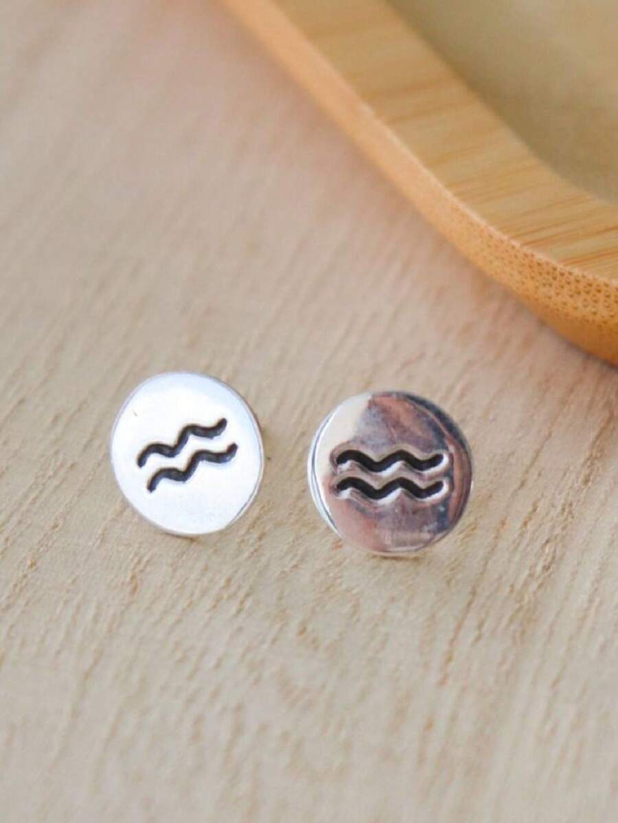 Fine Stud Earrings - 復古銀色 - 查看 1
