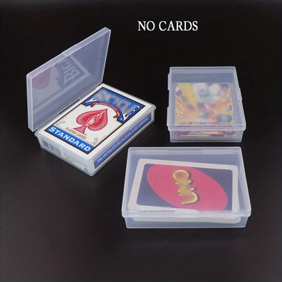 2/4/10pcs Plastic Box Rectangular Business Card Game Card Credit Card Storage Box Poker Card Transparent Storage Box,For Back To School