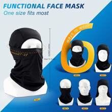 Ski Mask Balaclava Face Mask-UV Protection Dustproof Windproof Face Cover For Men Women Skiing, Snowboarding, Cycling Hiking Black - A - View 3