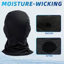 Ski Mask Balaclava Face Mask-UV Protection Dustproof Windproof Face Cover For Men Women Skiing, Snowboarding, Cycling Hiking Black - A - View 2