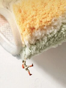 1 件植绒涤纶彩虹图案简约卡通风格柔软、吸水、防滑 TPR 底部易于清洁可机洗浴垫，适用于水槽、浴缸、卫生间、浴室地板、厚实蓬松的入口装饰浴室厨房装饰 - 彩色 - 查看 4