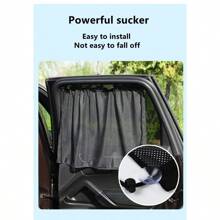 1pc Car Anti-UV Side Window Sunshades Car Window Shade Curtain Auto Front Rear Side Windshield Sun Block For Most Of Cars - Black - View 7