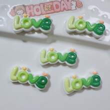 10pcs Mixed Resin Scrapbooking, Hair Accessory, Phone Cover Diy Decoration, Cream Deco, Wholesale Shoe Buckle Bottom Material With Dripping Oil, Letter & Heart Design