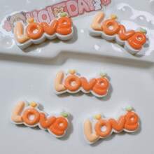 10pcs Mixed Resin Scrapbooking, Hair Accessory, Phone Cover Diy Decoration, Cream Deco, Wholesale Shoe Buckle Bottom Material With Dripping Oil, Letter & Heart Design