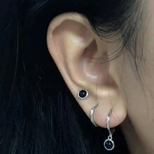 Pendientes Colgantes De Plata Esterlina S925 Con Turquesa Verde Y Ágata Negra Linda, Aretes De Piedra De Luna, Moda De