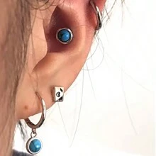 Pendientes Colgantes De Plata Esterlina S925 Con Turquesa Verde Y Ágata Negra Linda, Aretes De Piedra De Luna, Moda De