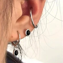 Pendientes Colgantes De Plata Esterlina S925 Con Turquesa Verde Y Ágata Negra Linda, Aretes De Piedra De Luna, Moda De