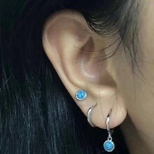 Pendientes Colgantes De Plata Esterlina S925 Con Turquesa Verde Y Ágata Negra Linda, Aretes De Piedra De Luna, Moda De