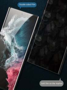 1 pieza Película de hidrogel tipo mariposa de 360° compatible con Samsung Galaxy [Con artefacto de ubicación, fácil de instalar] Protector de pantalla de vidrio templado de alta definición, fácil de instalar, sin burbujas, resistente a arañazos y roturas. Regalo de ultra alta definición para cumpleaños/Pascua/Día del Presidente/Navidad/familia/amigos/novio/novia. - transparente - Ver 4