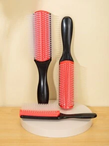 WANMEI 1支装9排尼龙发梳，男女通用，专业顺发梳，柔软刷毛，轻松梳开缠结，按摩头皮，打造蓬松效果，防静电吹风梳，干湿两用，适合日常使用，返校季、旅行度假必备。适用于女性，梳子，顺发梳，球形梳，迷你发梳套装，木梳，发梳，美发工具，发型，美发，发梳，发梳套装，梳子，卷发梳，顺发梳，女士发梳，理发师配件，理发店，美发设备 - 彩色 - 查看 5