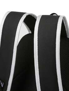 Mochila Con Puerto Usb Estilo Anime Para Chicas, Diseño Casual Sencillo, Resistente Al Agua, Gran Capacidad, Adecuada Para Estudiantes De Primaria, Secundaria Y Preparatoria. Colores Al Azar. - Negro - Ver 6